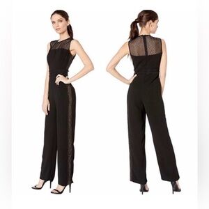NWT Bardot Black Mesh and Crochet Detail Jumpsuit